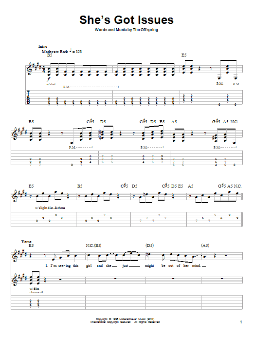Download The Offspring She's Got Issues Sheet Music