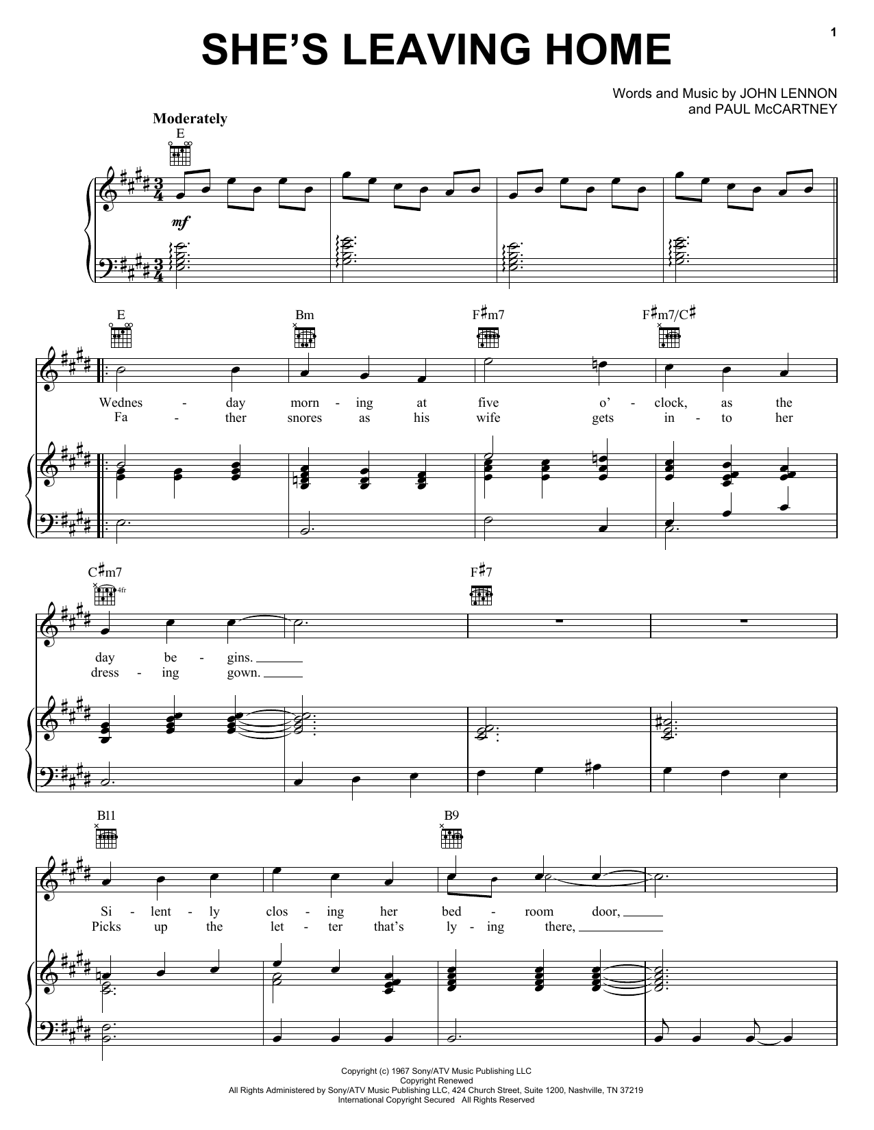 Download The Beatles She's Leaving Home Sheet Music