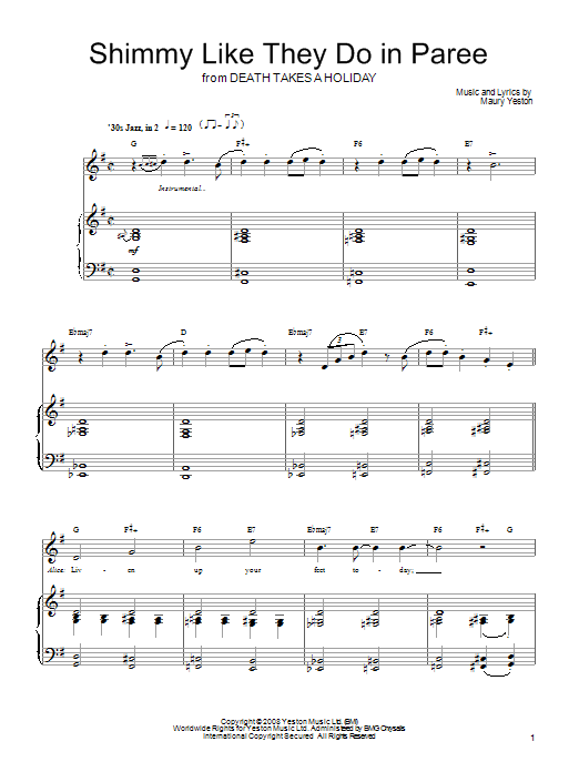 Download Maury Yeston Shimmy Like They Do In Paree Sheet Music