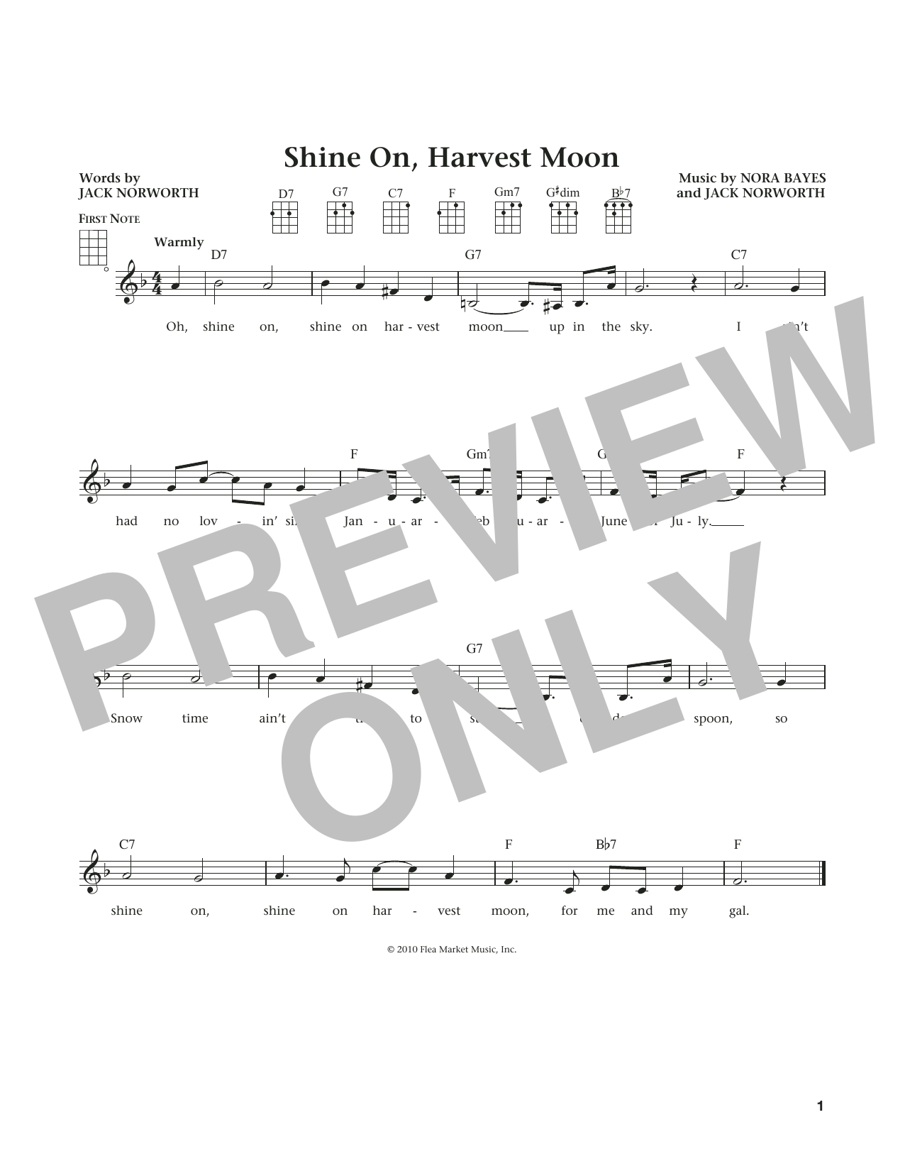 Download Jack Norworth Shine On, Harvest Moon (from The Daily Sheet Music
