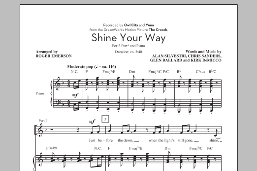 Download Owl City Shine Your Way (from The Croods) (arr. Sheet Music