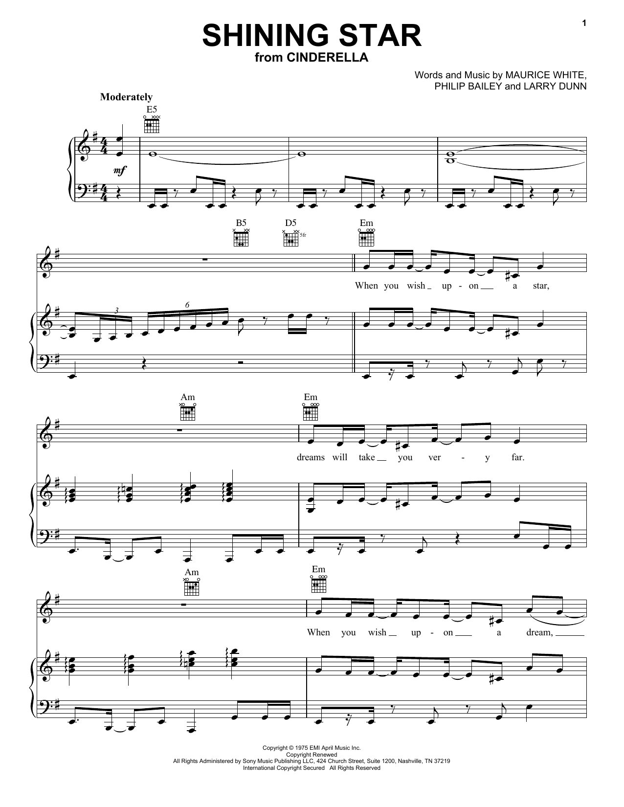 Billy Porter Shining Star (from the Amazon Original Movie Cinderella) sheet music notes printable PDF score