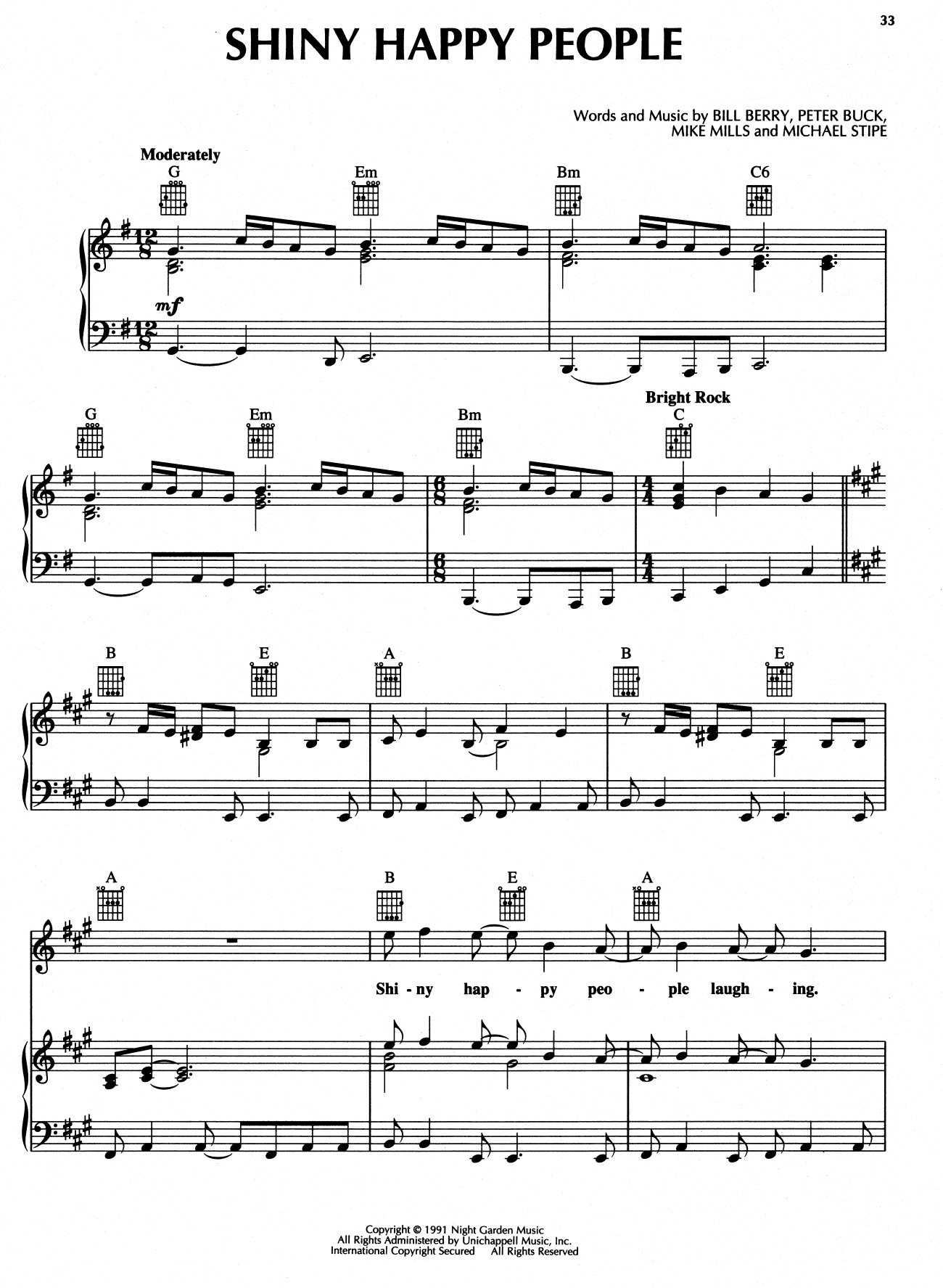 Download R.E.M. Shiny Happy People Sheet Music