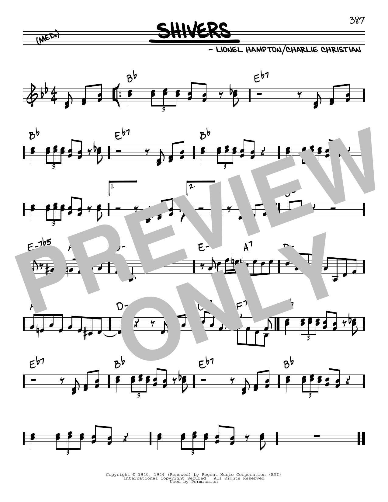 Download Benny Goodman Shivers Sheet Music