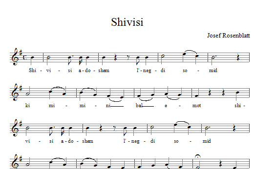 Download Yossele Rosenblatt Shivisi Sheet Music
