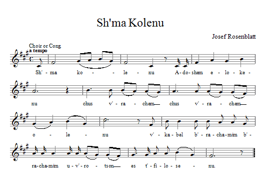 Download Yossele Rosenblatt Sh'ma Kolenu Sheet Music