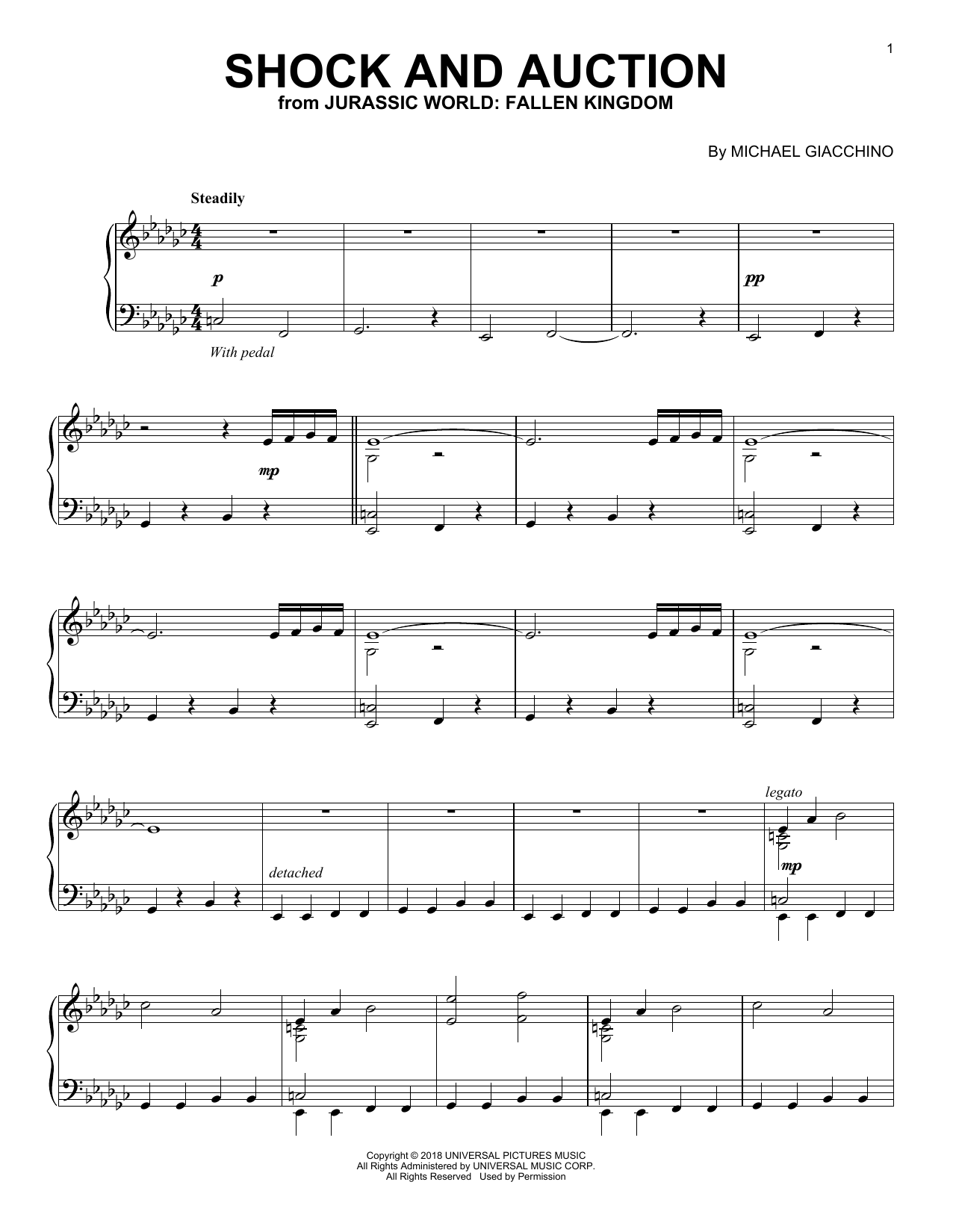Download Michael Giacchino Shock And Auction (from Jurassic World: Sheet Music