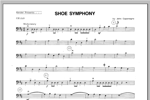 Download Caponegro Shoe Symphony - Cello Sheet Music