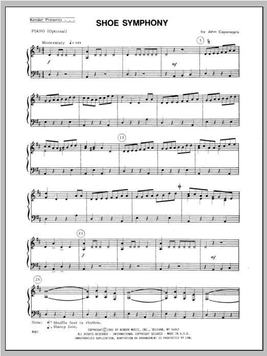 Download Caponegro Shoe Symphony - Piano Sheet Music
