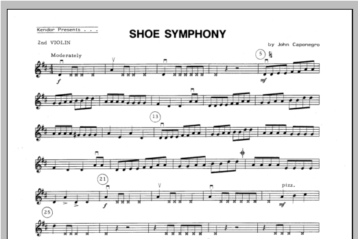 Download Caponegro Shoe Symphony - Violin 2 Sheet Music