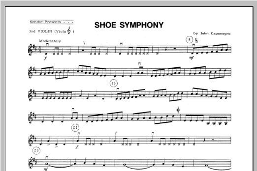 Download Caponegro Shoe Symphony - Violin 3 Sheet Music