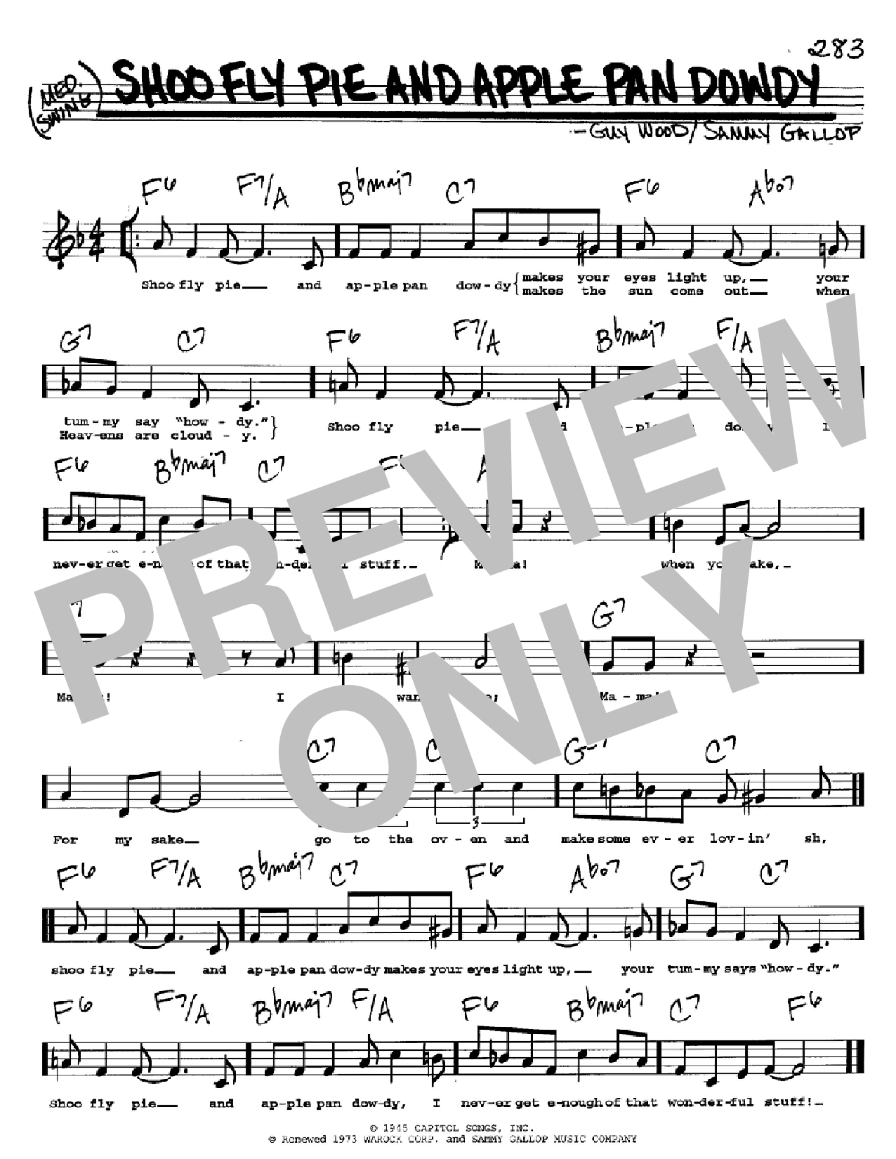 Download Sammy Gallop Shoo Fly Pie And Apple Pan Dowdy Sheet Music
