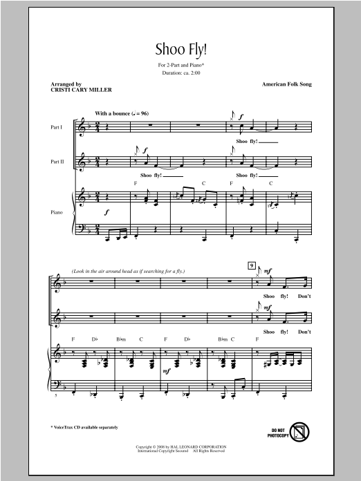 Download Traditional Shoo Fly, Don't Bother Me (Cristi Cary Sheet Music