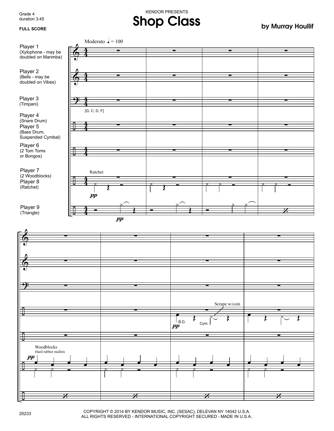 Download Murray Houllif Shop Class - Full Score Sheet Music