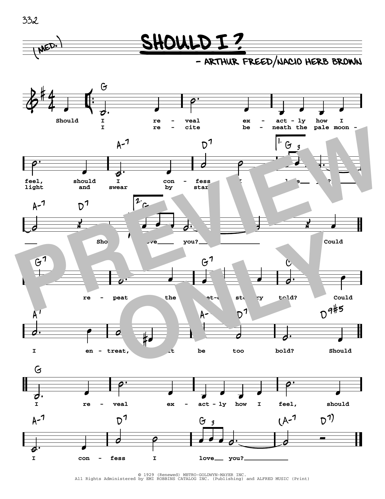 Download Frank Sinatra Should I? (Low Voice) Sheet Music