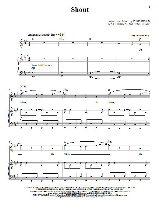 Download Passion Shout Sheet Music