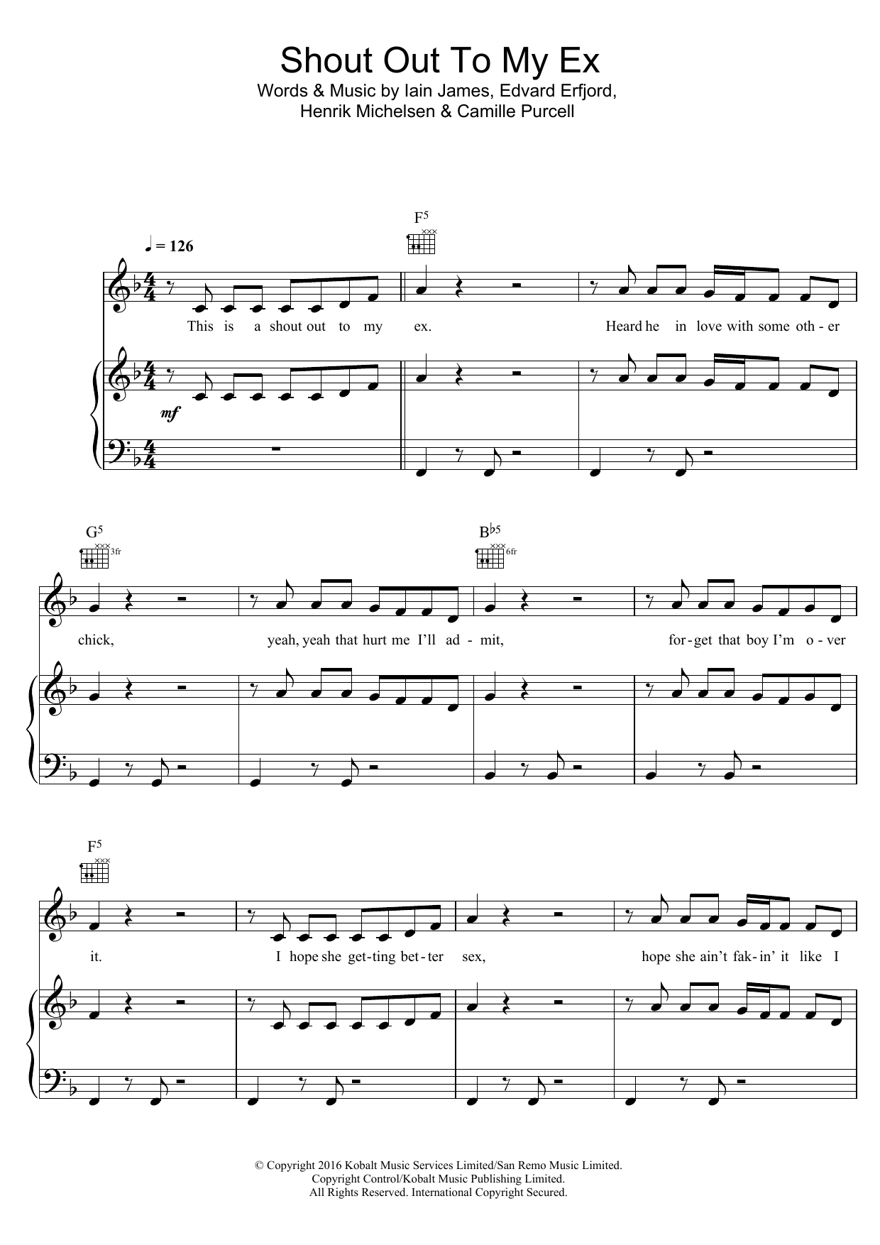 Download Little Mix Shout Out To My Ex Sheet Music