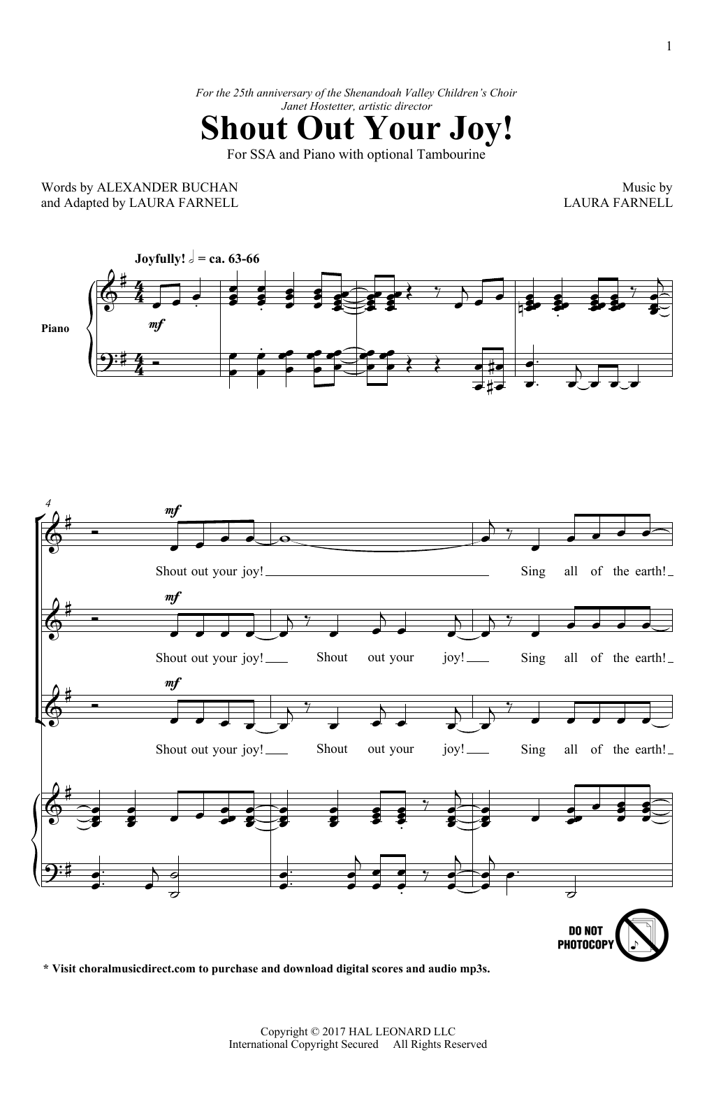 Download Laura Farnell Shout Out Your Joy! Sheet Music