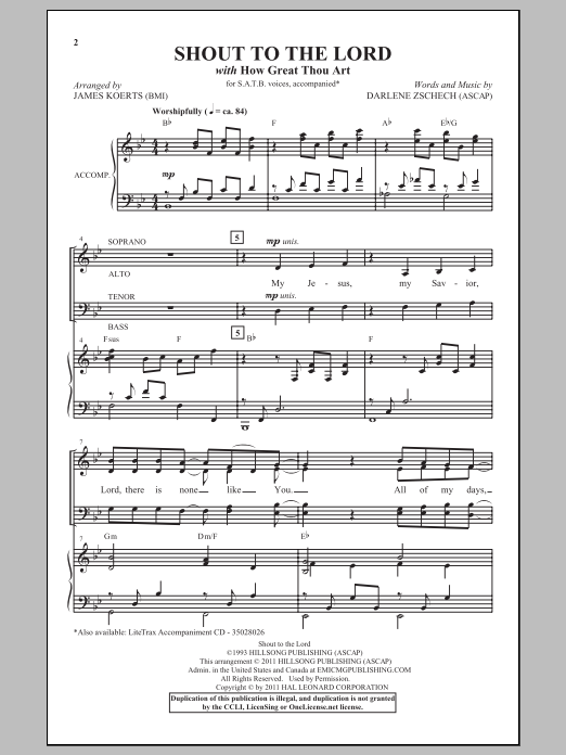 Download James Koerts Shout To The Lord Sheet Music