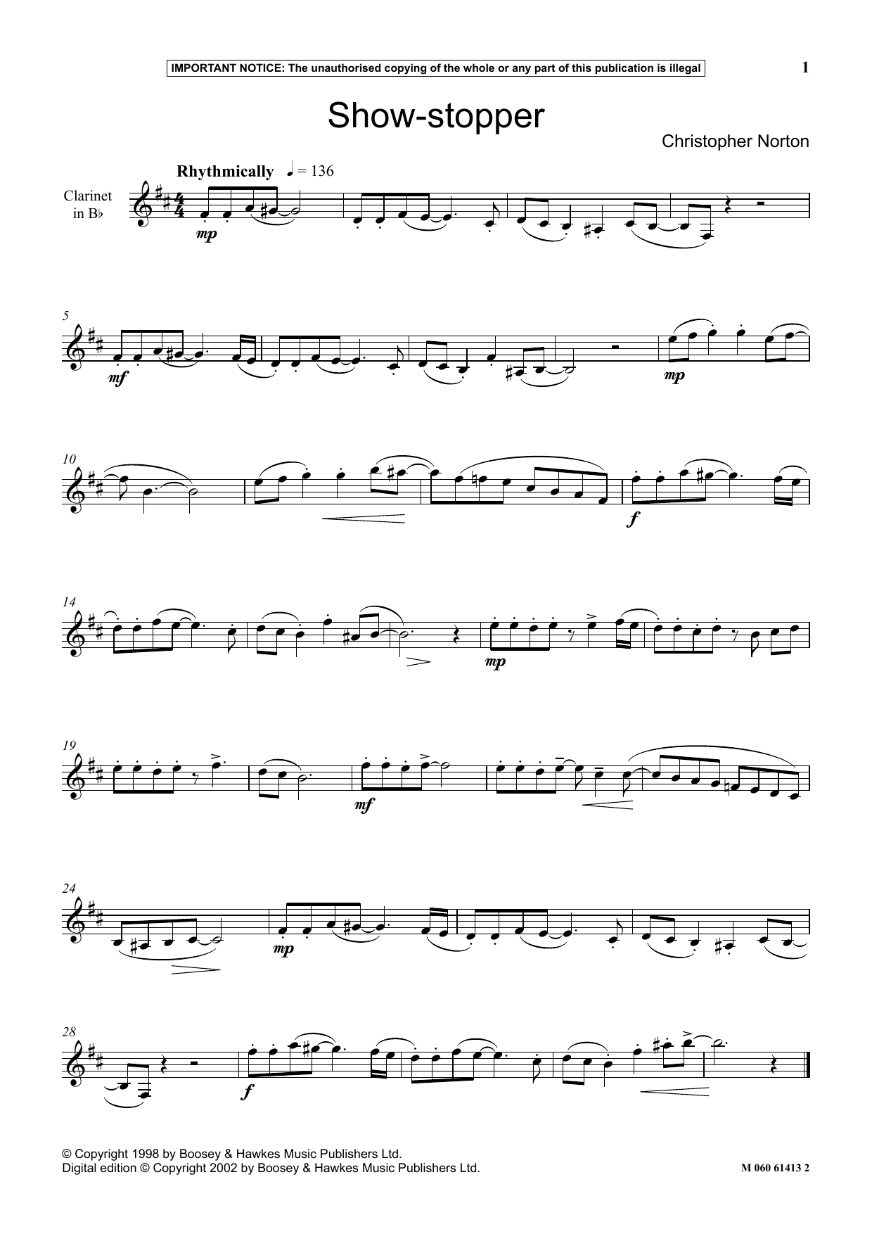Download Christopher Norton Show-stopper Sheet Music