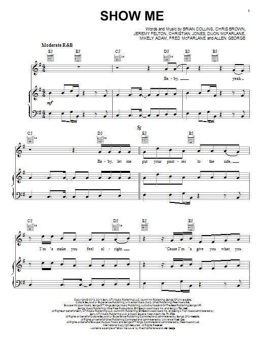 Download Kid Ink Featuring Chris Brown Show Me Sheet Music