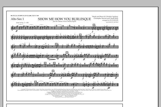 Download Jay Dawson Show Me How You Burlesque - Alto Sax 1 Sheet Music
