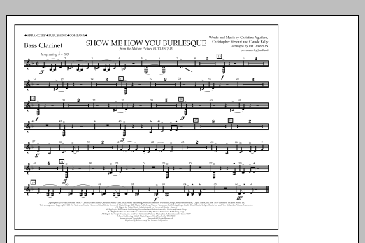 Download Jay Dawson Show Me How You Burlesque - Bass Clarin Sheet Music