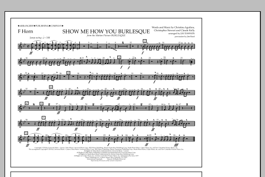 Download Jay Dawson Show Me How You Burlesque - F Horn Sheet Music