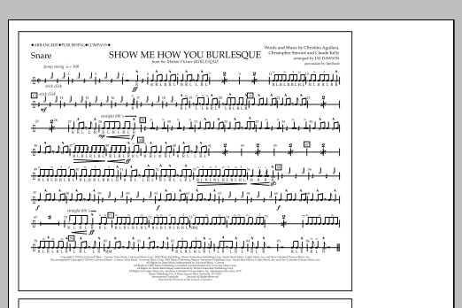 Download Jay Dawson Show Me How You Burlesque - Snare Sheet Music