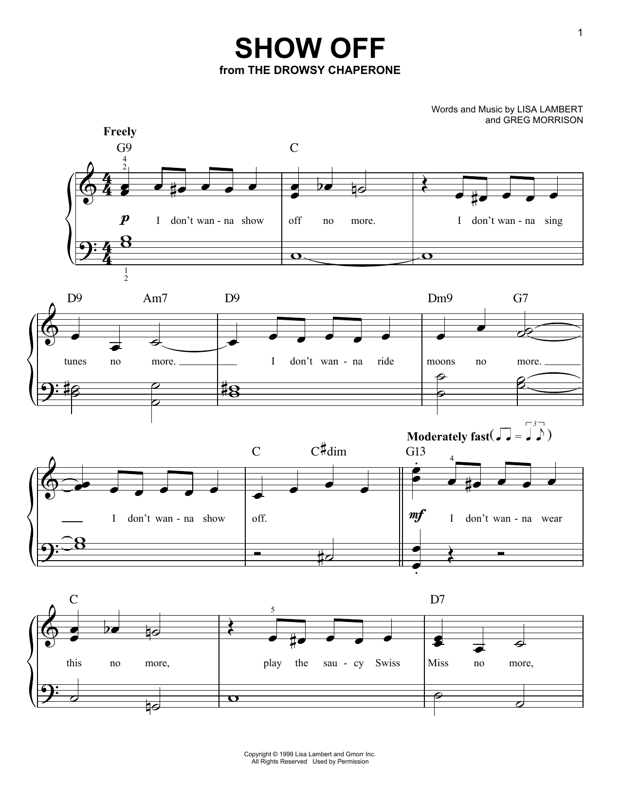 Download Lisa Lambert Show Off (from The Drowsy Chaperone) Sheet Music