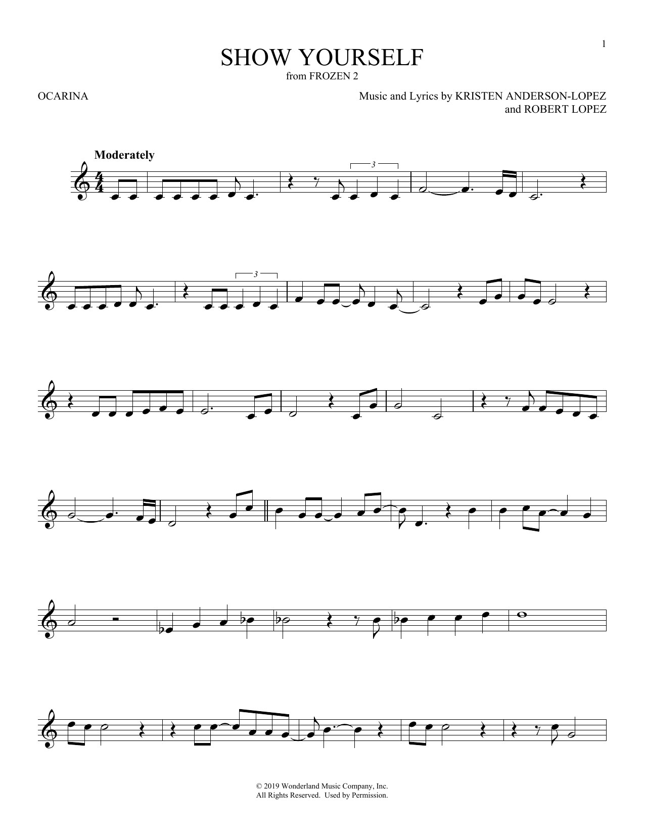 Download Kristen Anderson-Lopez & Robert Lope Show Yourself (from Frozen 2) Sheet Music