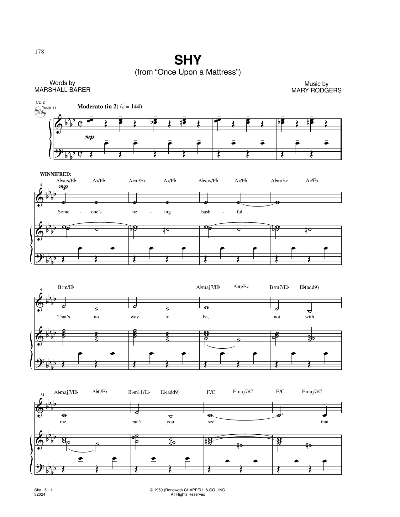 Download Rodgers & Barer Shy (from Once Upon A Mattress) Sheet Music