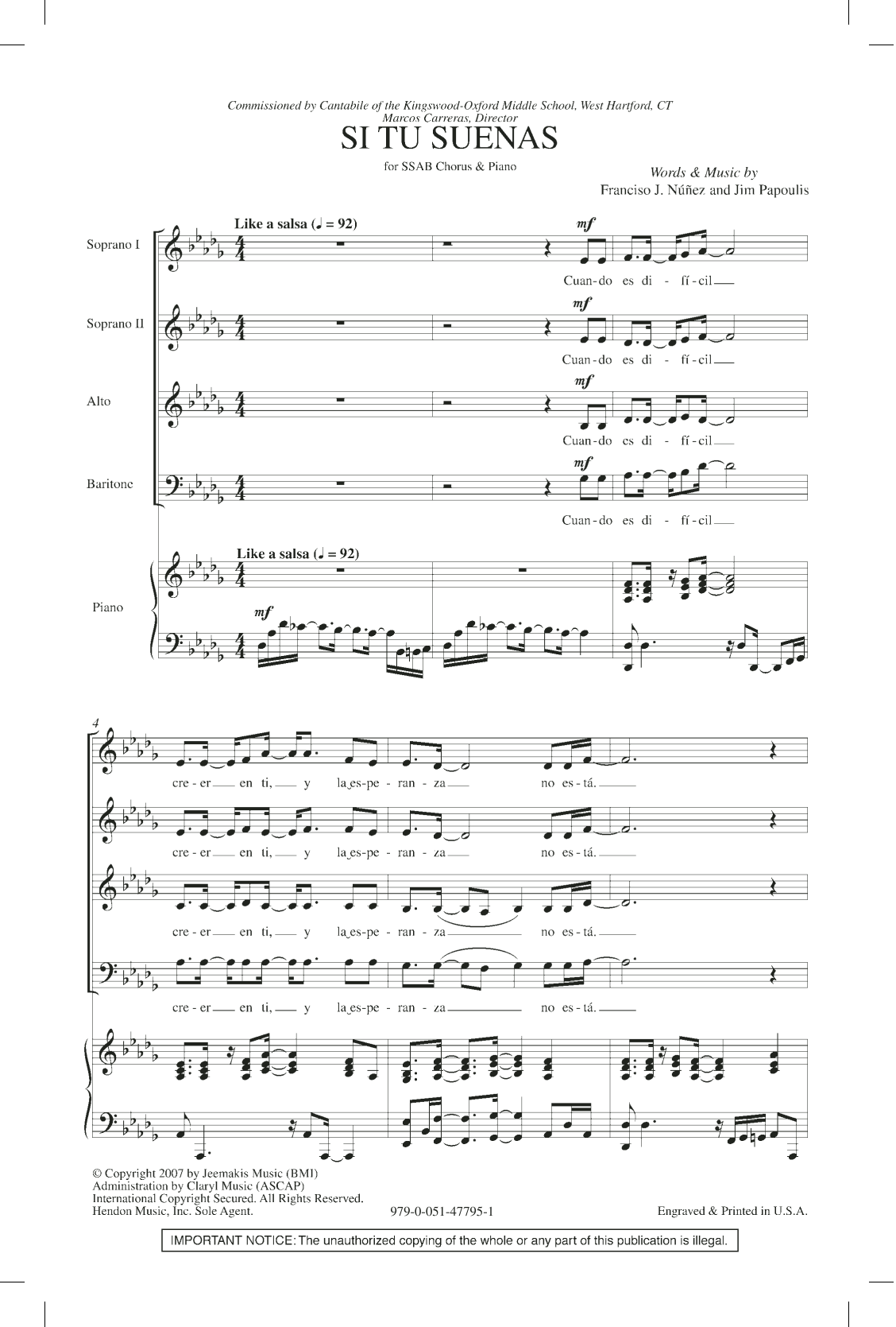 Download Francisco J. Núñez Si Tu Suenas Sheet Music