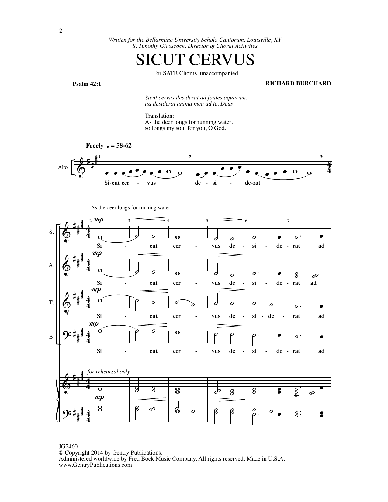 Download Richard Burchard Sicut Cervus Sheet Music