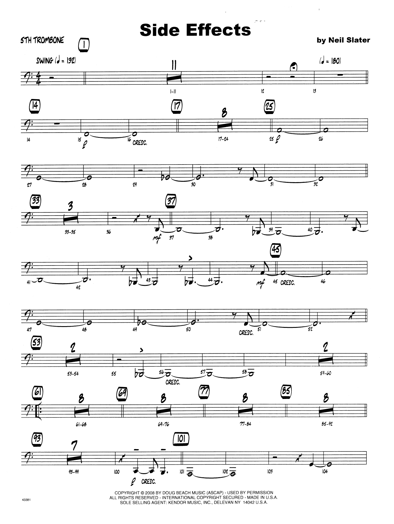 Download Neil Slater Side Effects - Trombone 5 Sheet Music