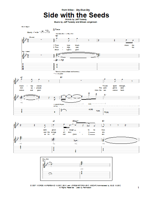 Download Wilco Side With The Seeds Sheet Music