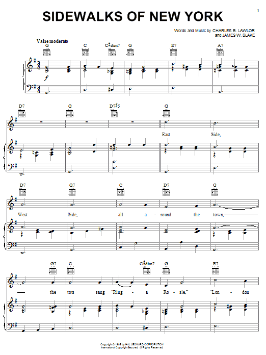 Duke Ellington Sidewalks Of New York sheet music notes printable PDF score