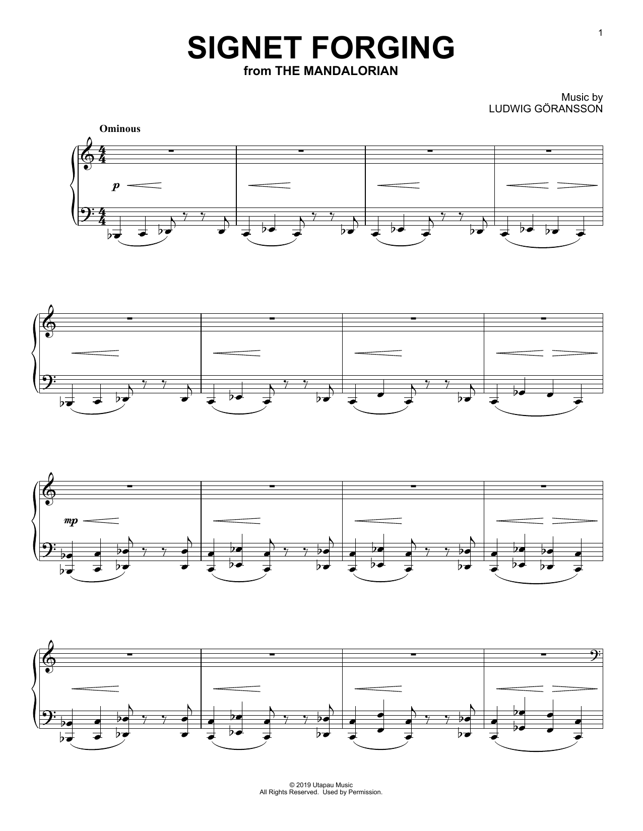 Download Ludwig Goransson Signet Forging (from Star Wars: The Man Sheet Music