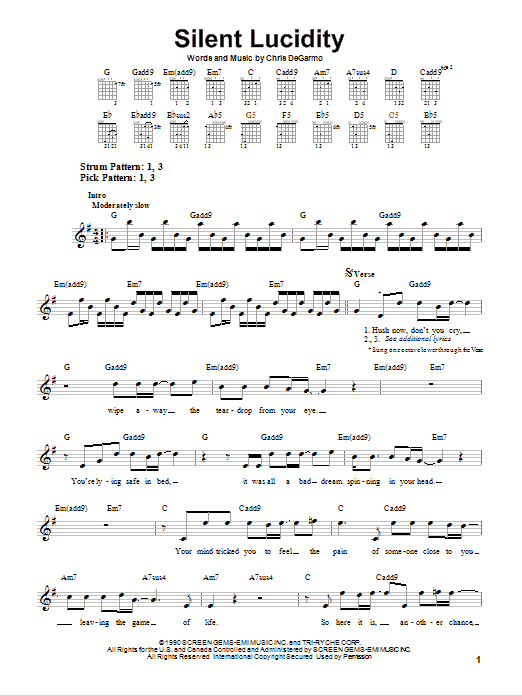 Download Queensryche Silent Lucidity Sheet Music