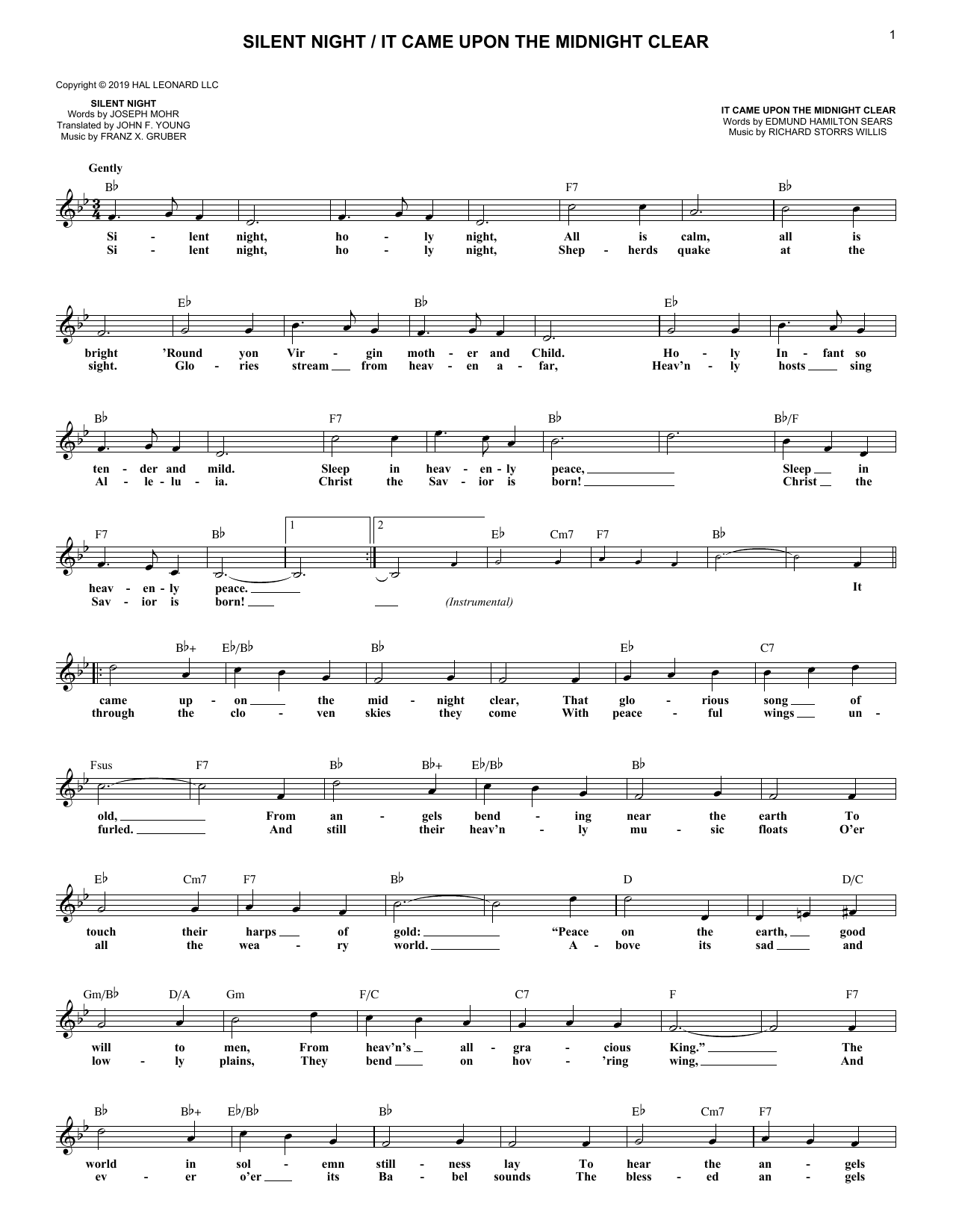 Download Various Artists Silent Night / It Came Upon the Midnigh Sheet Music