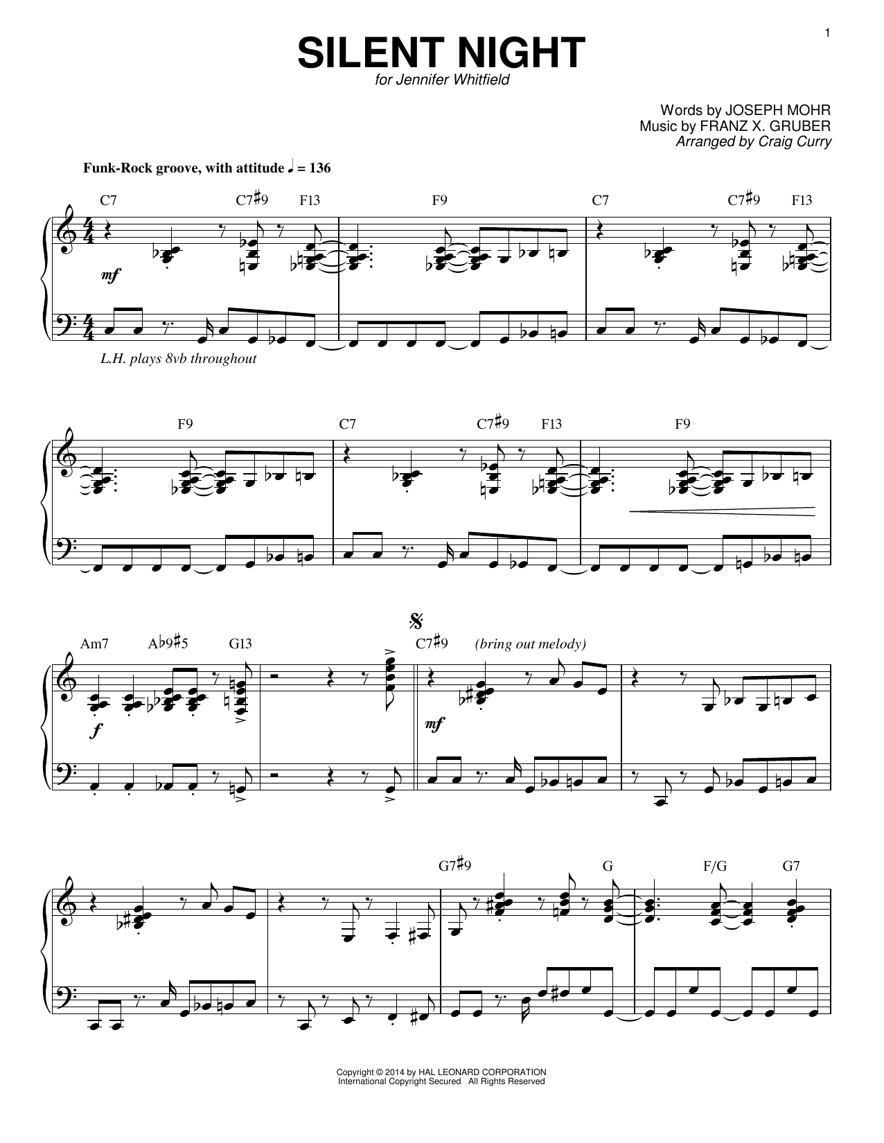 Download Craig Curry Silent Night Sheet Music