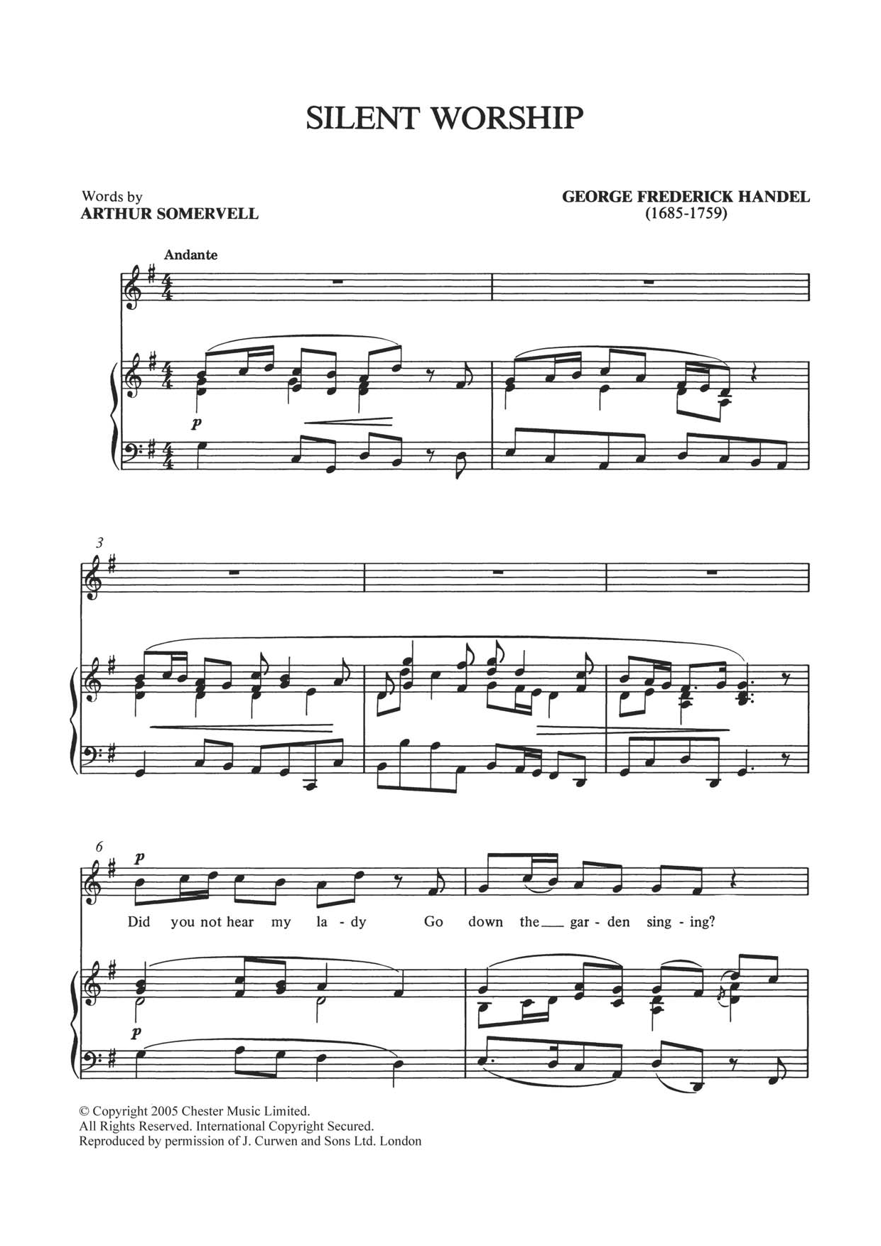 Download George Frideric Handel Silent Worship (from Tolmeo HWV25) Sheet Music