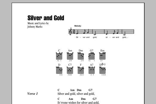 Download Burl Ives Silver And Gold Sheet Music