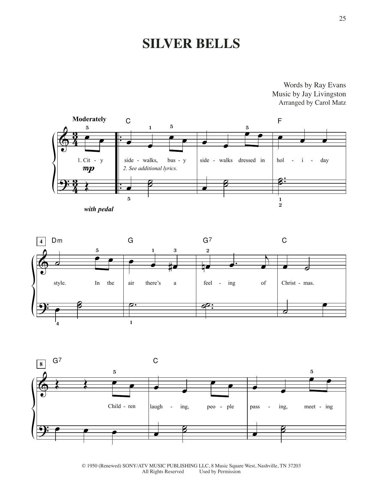 Download Jay Livingston & Ray Evans Silver Bells (arr. Carol Matz) Sheet Music