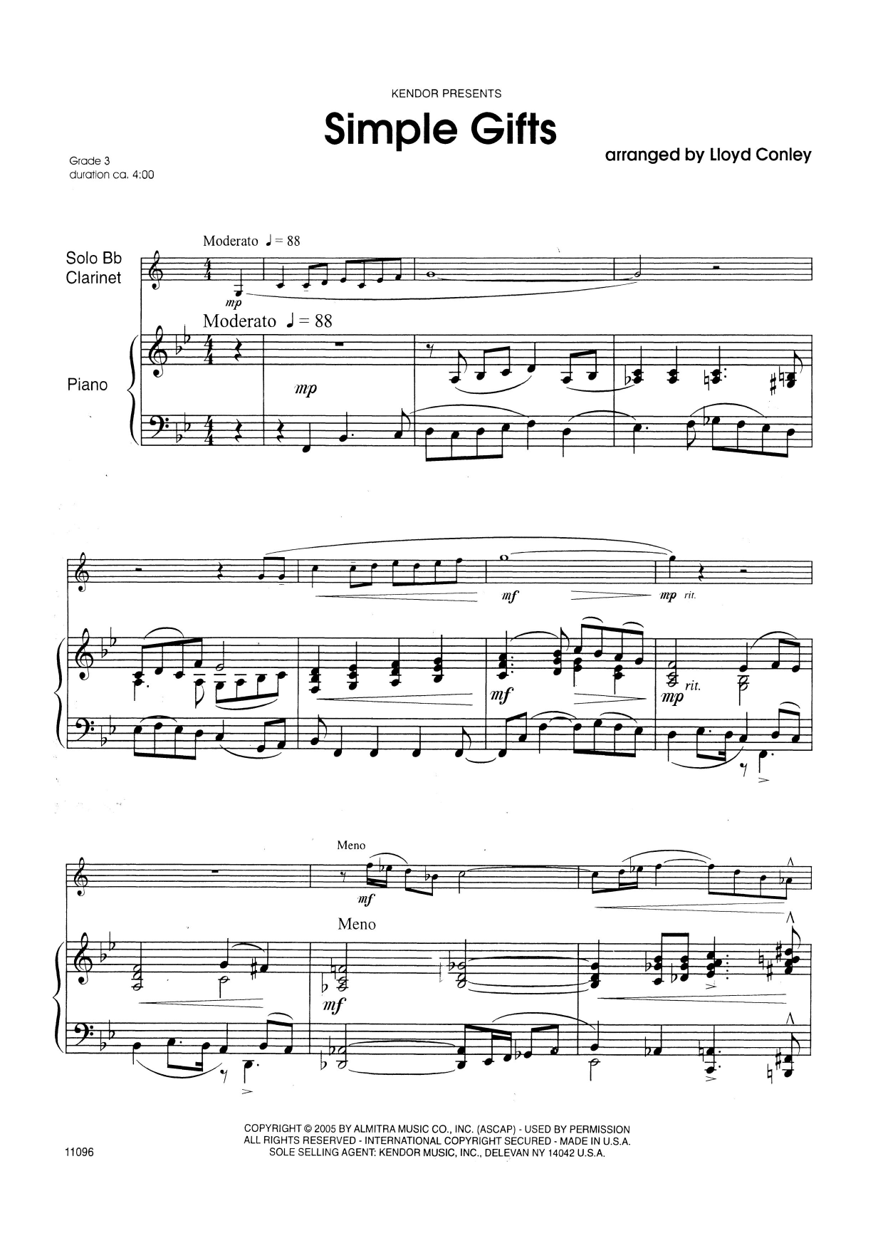 Download Lloyd Conely Simple Gifts - Piano Sheet Music