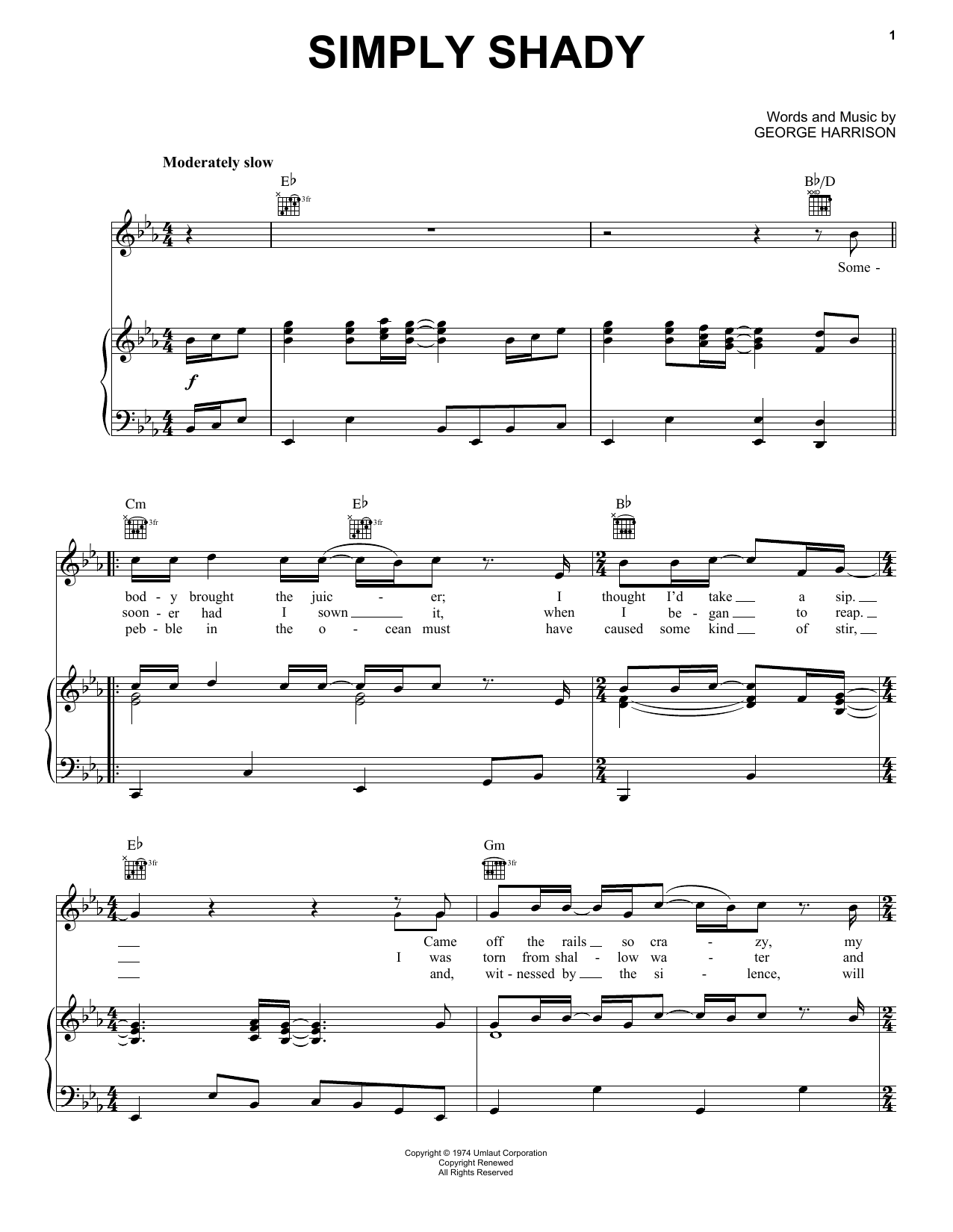 Download George Harrison Simply Shady Sheet Music