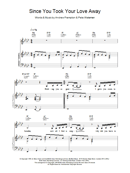 Download Steps Since You Took Your Love Away Sheet Music