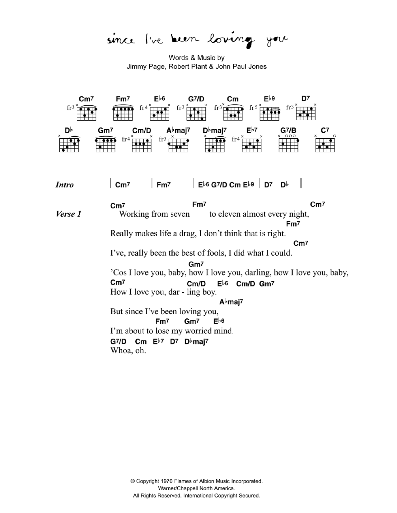 Download Corinne Bailey Rae Since I've Been Loving You Sheet Music