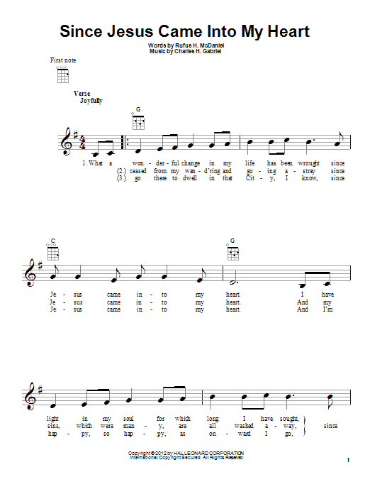 Download Charles H. Gabriel Since Jesus Came Into My Heart Sheet Music