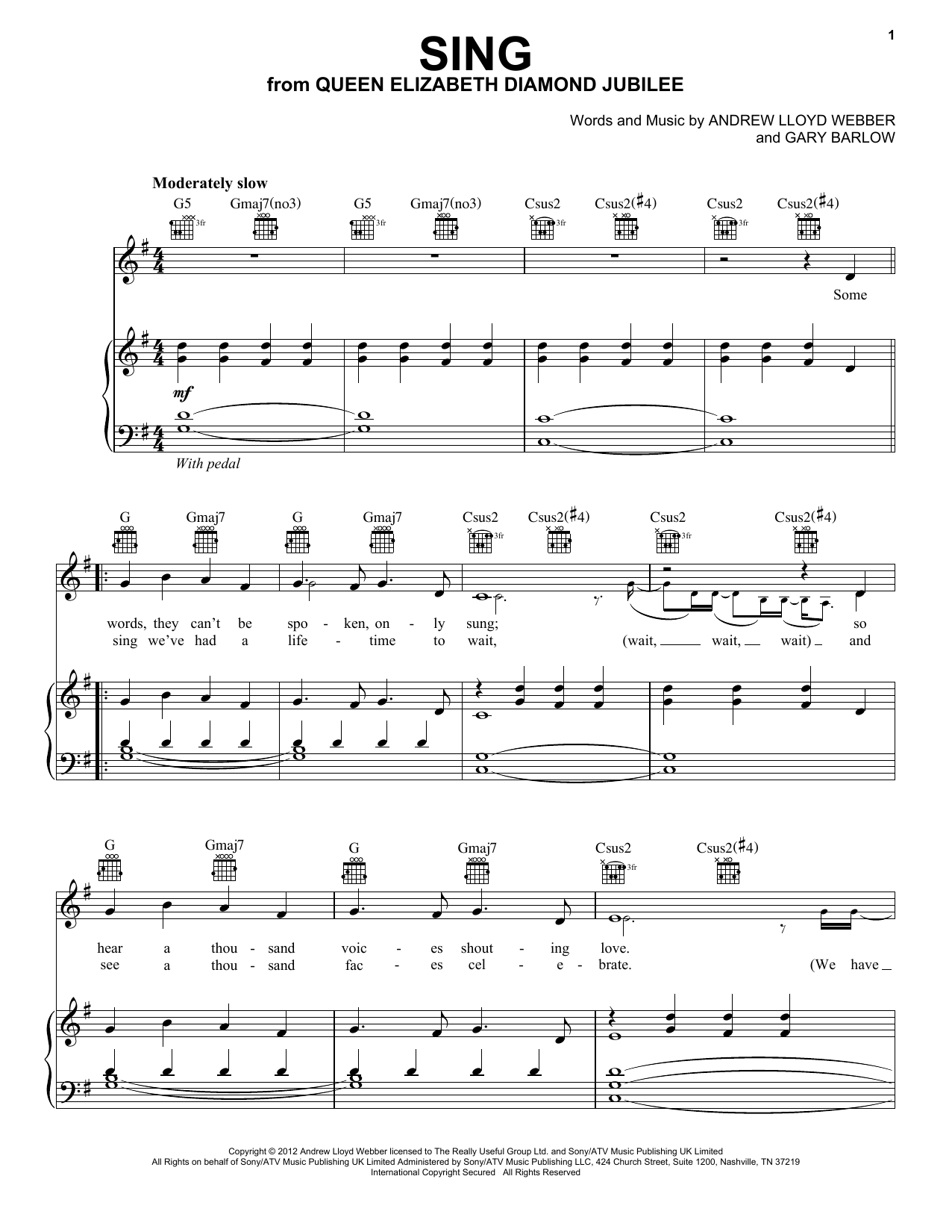 Download Andrew Lloyd Webber Sing Sheet Music
